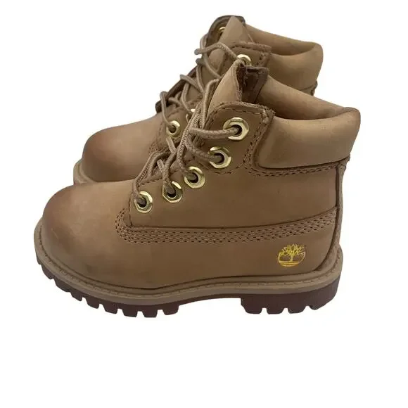 Timberland Premium 6in Waterproof Beige Nubuck Boots Toddler 7 - Picture 4 of 8